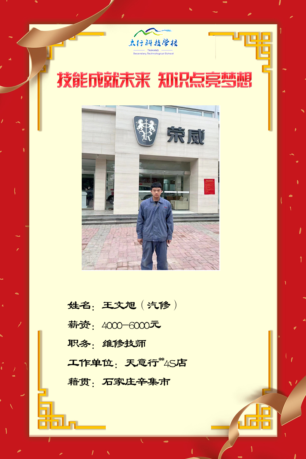 乘風破浪，披荊斬棘丨石家莊太行科技中等專業(yè)學?！熬蜆I(yè)之星”名單公布！